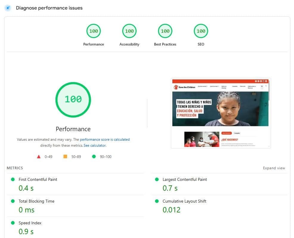 Perfect PageSpeed Score