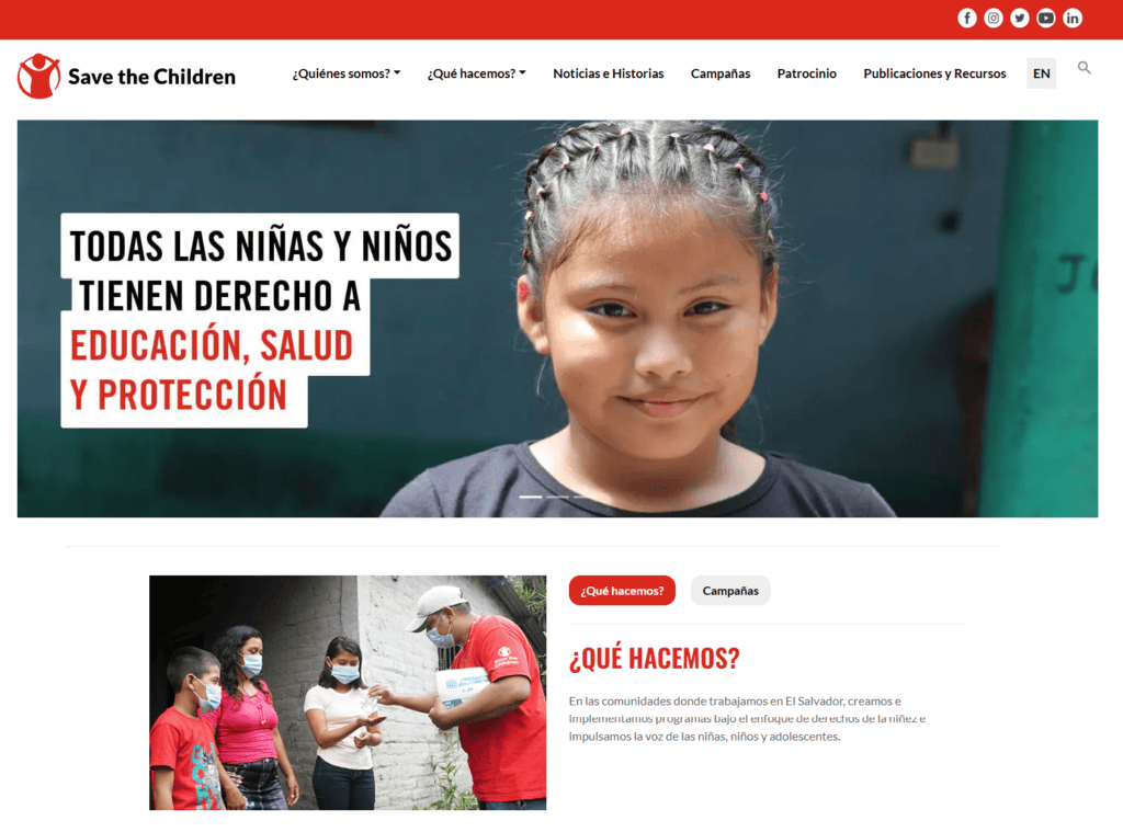 Save The Children HomePage