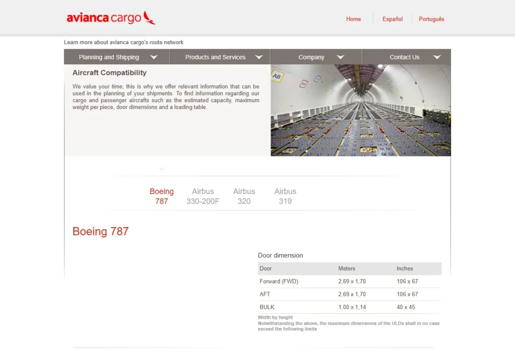Avianca Cargo multilingual corporate website developed during my tenure at Avianca