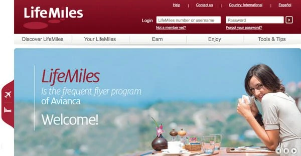 Original LifeMiles homepage developed for the 2012 platform launch