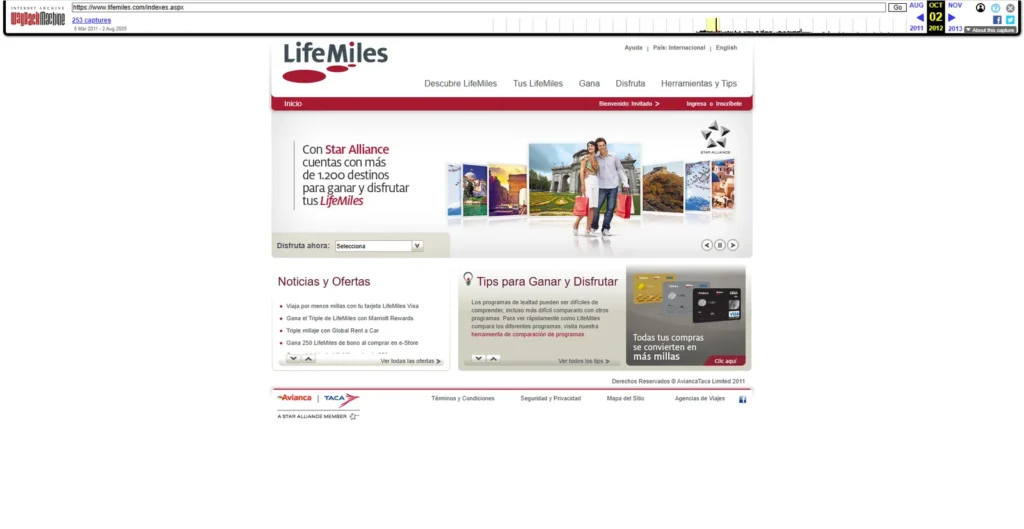 LifeMiles first redesign showing shared navigation and account interface